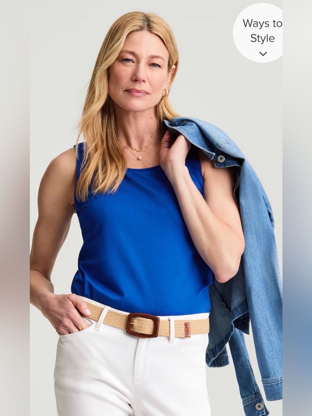 💙Ming Wang Royal Blue Sleeveless Scoop Neck Tank💙